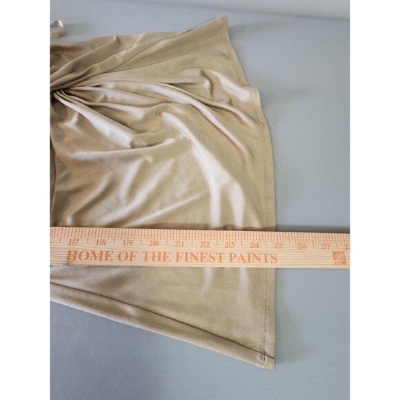 Laila Azhar One Shoulder Blouse Size Medium Gold Silk Sleeveless - Picture 6 of 7